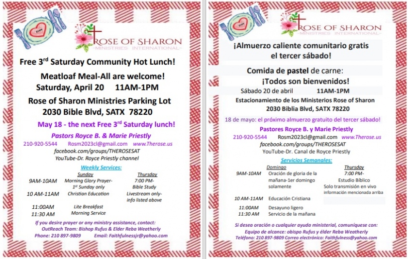 Free 3rd Sat Community Hot Lunch!